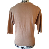 Valentino Nude Crocheted Knit Wool Cotton Jumper Size XS
