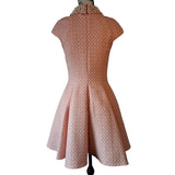 Forever Unique Pink Pearl Embellished Collar Fit Flare Party Prom Dress Size UK 10