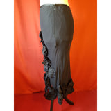 FENN WRIGHT MANSON  Black Silk Skirt Suit Flowers Embellished Size 12