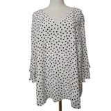 Wallis Women's White Polka Dot Top Blouse Size UK 16