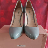 MIU MIU womens high heels leather grey shoes size 6 / 39