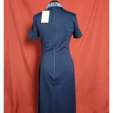 ROKSANDA Womens Navy dress with light blue collar Size 10