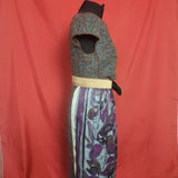 PHILOSOPHY DI ALBERTA FERRETTI Purple Floral pattern dress with knitwear Size 12