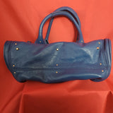 CHLOÉ Womens Dark Blue Leather Handbag with Golden Lock and Key