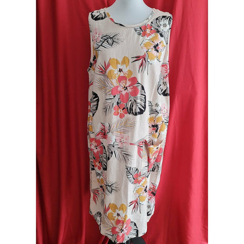 M&Co Womens Linen Floral Dress Size 18.