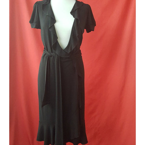 MOSCHINO Cheap and Chic Black Wrap Dress Size 42 IT 10 UK.