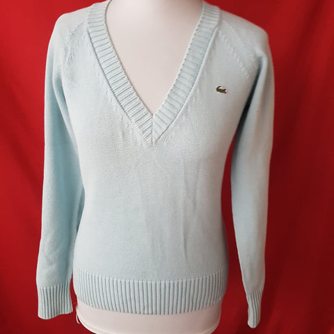 LACOSTE Womens Light Blue Jumper Size 38 UK 10