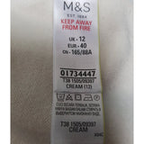 M&S Womens Cream Roll Neck Jumper Size 12 / 40