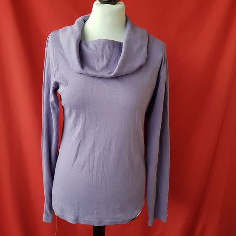 Cotton Traders Womens Lilac Roll Neck Top Size 14/16