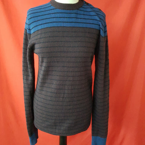 REISS Womens Lambswool Brown Blue Size M.