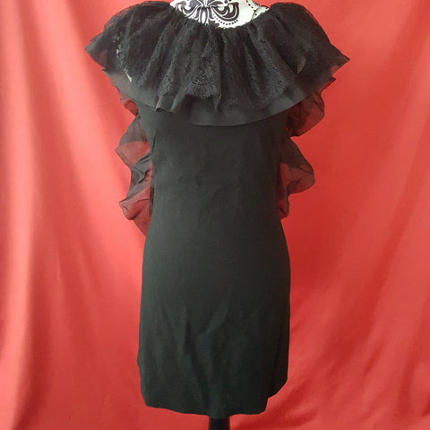 AZZARO Black Wool Silk Dress Size 36 / S
