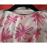 NINA RICCI White Pink 100% Silk Dress Size 36 / S