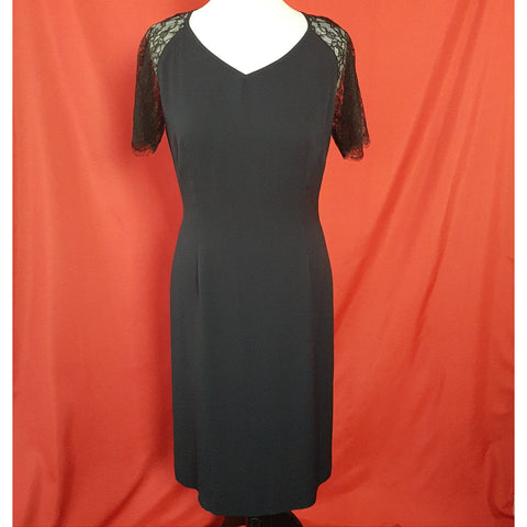 JAEGER Navy 100% Silk Dress Size 12 / 40.