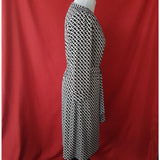 DIANE Von FURSTENBERG Black/White 100% Silk Wrap Dress Size 8 US M