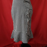 M&S Collection Check Black White Skirt Size 8 / 36.