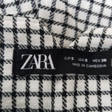 ZARA Womens Check White Black Size S