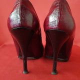 Icone Italian Vero Cuoio burgundy Ankle Heels Shoes Size 5.5 / 38.5