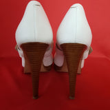 LOVE MOSCHINO White With Buckle Heels Shoes Size 6 / 39