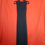 J.Taylor Navy Embellished Long Silk Dress Size 10 / 38.