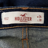 HOLLISTER Mens Blue Bootcut Jeans W34 L30