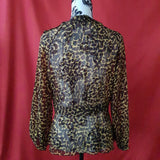 JAEGER Yellow/Brown Silk Blouse Size 10 / 38.