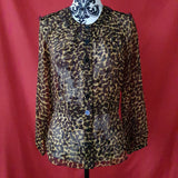 JAEGER Yellow/Brown Silk Blouse Size 10 / 38.