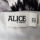 ALICE By Temperley Black/Grey/White Long Dress Size 8.