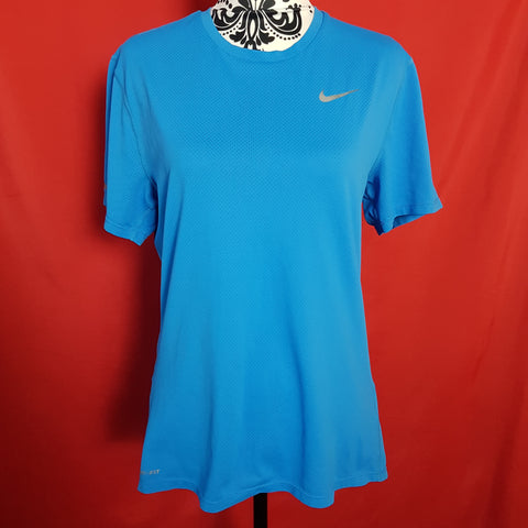 Nike Dri-Fit Running Womens Blue T-shirt Size S.