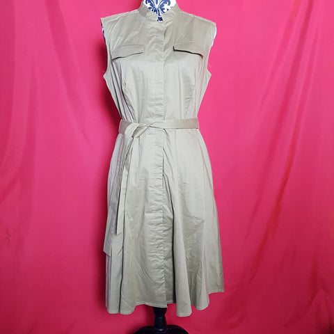 PURE Collection Khaki Cotton Shirt Dress Size 12.