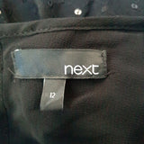 NEXT Black Sequin Tunic Blouse Size 12