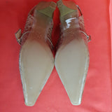 Peter Kaiser Brown Croc Pointed Heels Leather Shoes Size 4.5.