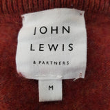 JOHN LEWIS Mens Cashmere Brick Red Size M