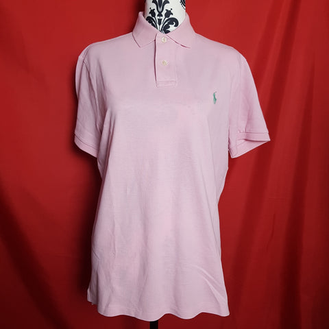 POLO RALPH LAUREN Mens Pink Polo T-shirt Size M