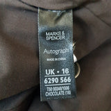 MARKS & SPENCER Autograph Womens Brown Jacket Size 16.