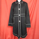 Boden Womens Black Cotton Coat Size 16.