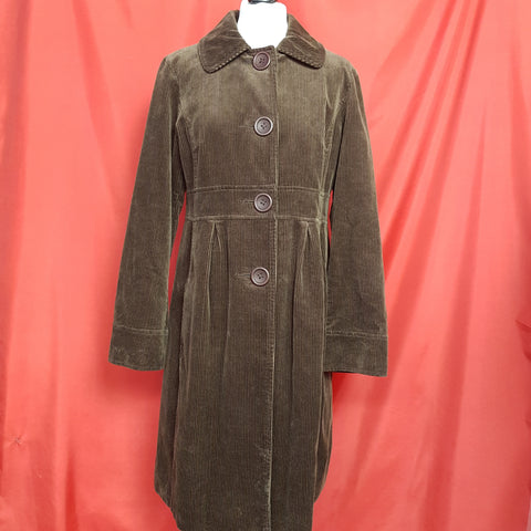 Boden Brown Corduroy Cotton Coat Size 16.