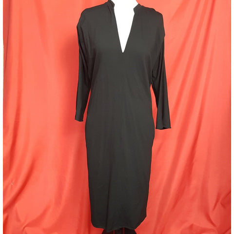 JAEGER Black Jersey Long Dress Size 16.