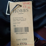 Hobbs N.W.3 Womens Burgundy Blue Stripe Wool Jacket Size 16.