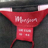 Monsoon Womens Blouse Grey Top Size 16 / 44.