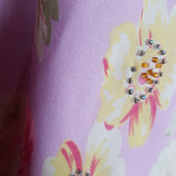 Boden Purple Flower Print Silk Long Skirt Size 16L.