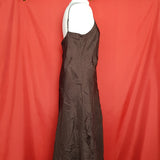 EAST Brown 100% Silk Long Dress Size 16.