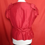COAST Red 100%Silk Blouse Size 18.
