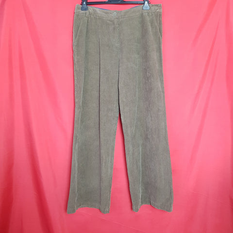 TOAST Khaki Corduroy Cotton Trousers Size 14