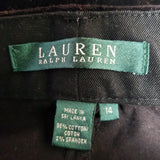 Lauren Ralph Lauren Black Velvet Wide Trousers Size 14.