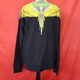 MARCELO BURLON Black Yellow Wings Sweatshirt Size L