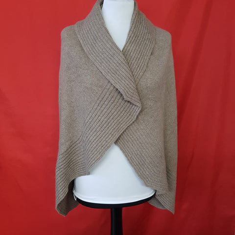 Johnstons Cashmere Brown Open Front Cardigan Size S/M