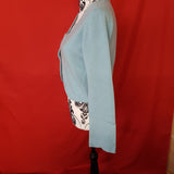 BRORA Light Blue Pure Cashmere Crop Cardigan Size S