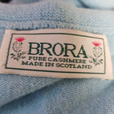BRORA Light Blue Pure Cashmere Crop Cardigan Size S.