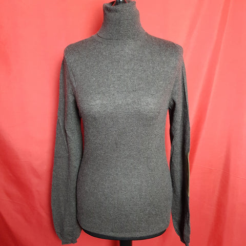 MULBERRY Brown Cashmere Roll Neck Jumper Size M.