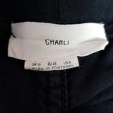 CHARLI Black Cotton Trousers Size 10.